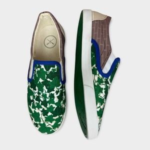 Inkkas Sneakers Trek Slip On Brick Leaf Chicago Green Blue Size 11 NWOT